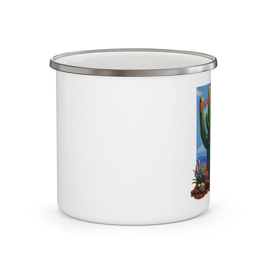 Enamel Camping Mug - Retro Desert Camper Design