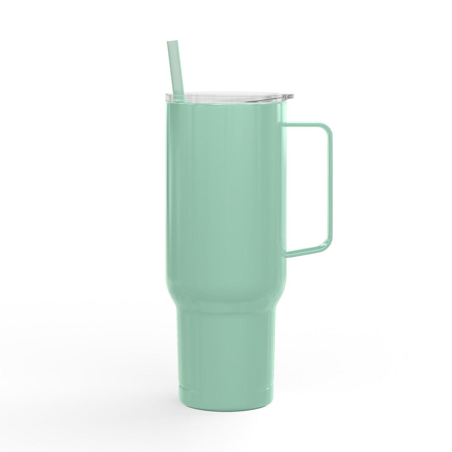 Engraved 40oz Insulated Tumbler — Mint Travel Mug with Lid & Straw