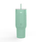 Engraved 40oz Insulated Tumbler — Mint Travel Mug with Lid & Straw