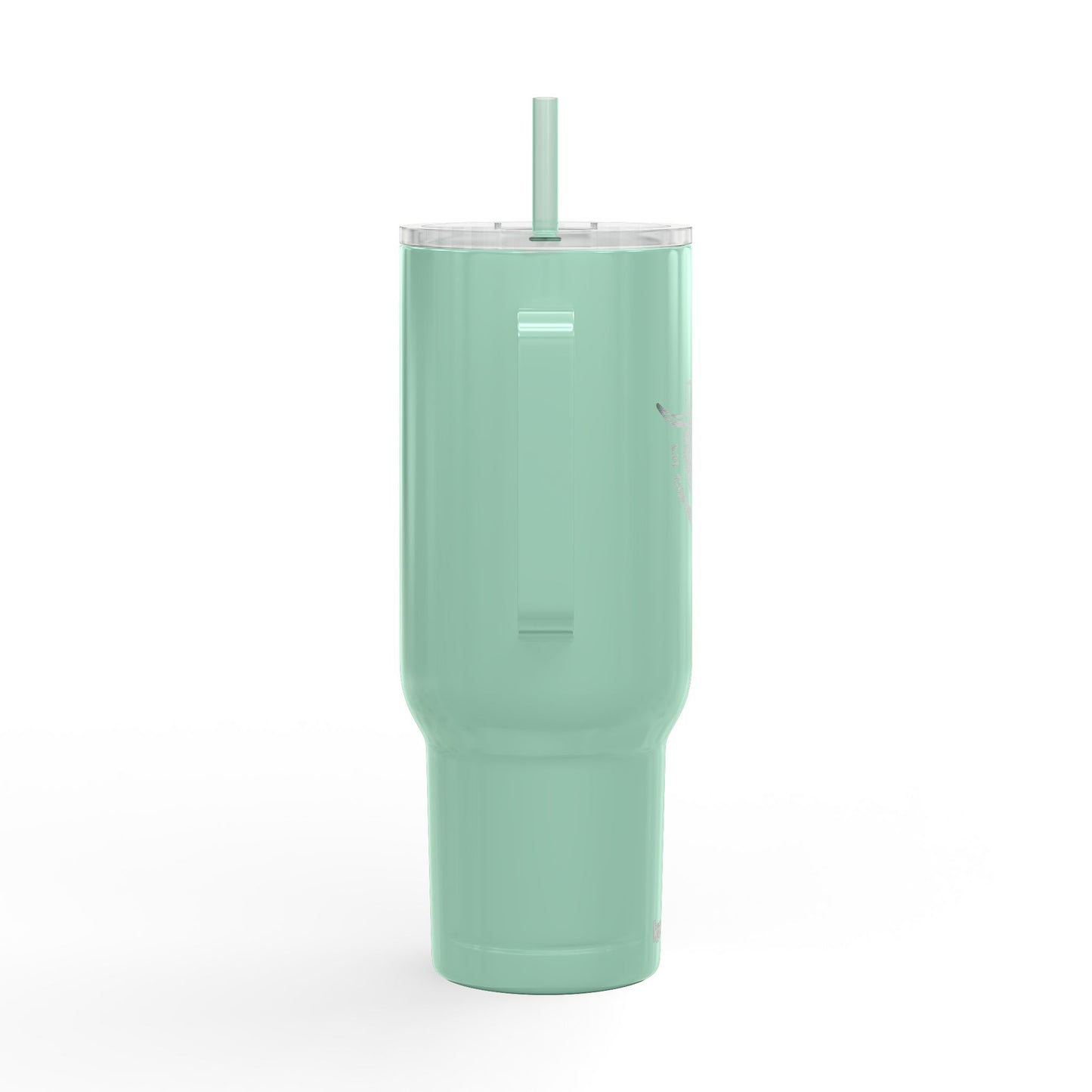 Engraved 40oz Insulated Tumbler — Mint Travel Mug with Lid & Straw
