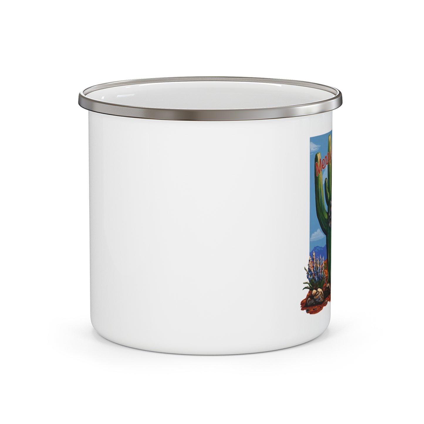 Enamel Camping Mug - Retro Desert Camper Design