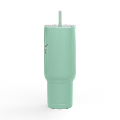 Engraved 40oz Insulated Tumbler — Mint Travel Mug with Lid & Straw