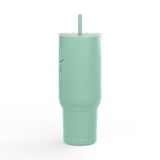 Engraved 40oz Insulated Tumbler — Mint Travel Mug with Lid & Straw