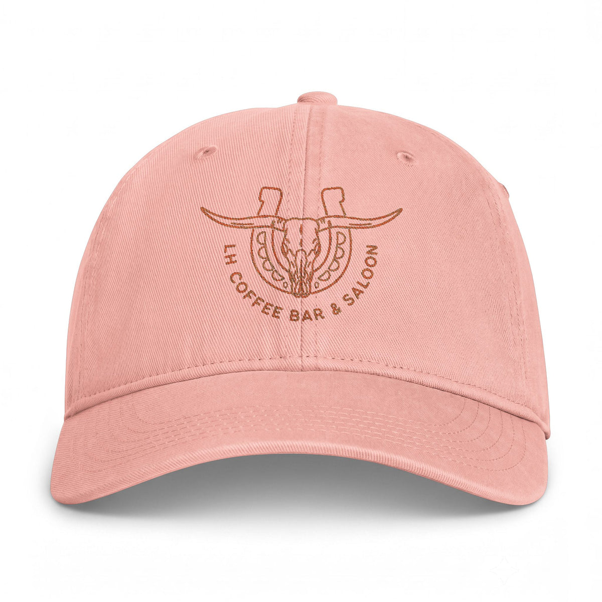 Coastal Washed Cap – Embroidered Longhorn Logo Dad Hat (Seafoam)
