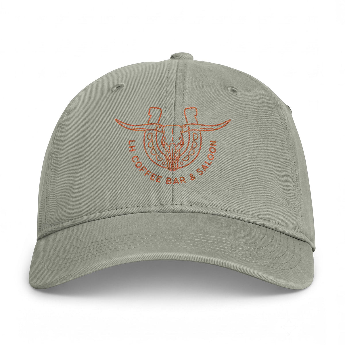 Coastal Washed Cap – Embroidered Longhorn Logo Dad Hat (Seafoam)