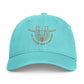 Coastal Washed Cap – Embroidered Longhorn Logo Dad Hat (Seafoam)