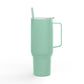 Engraved 40oz Insulated Tumbler — Mint Travel Mug with Lid & Straw