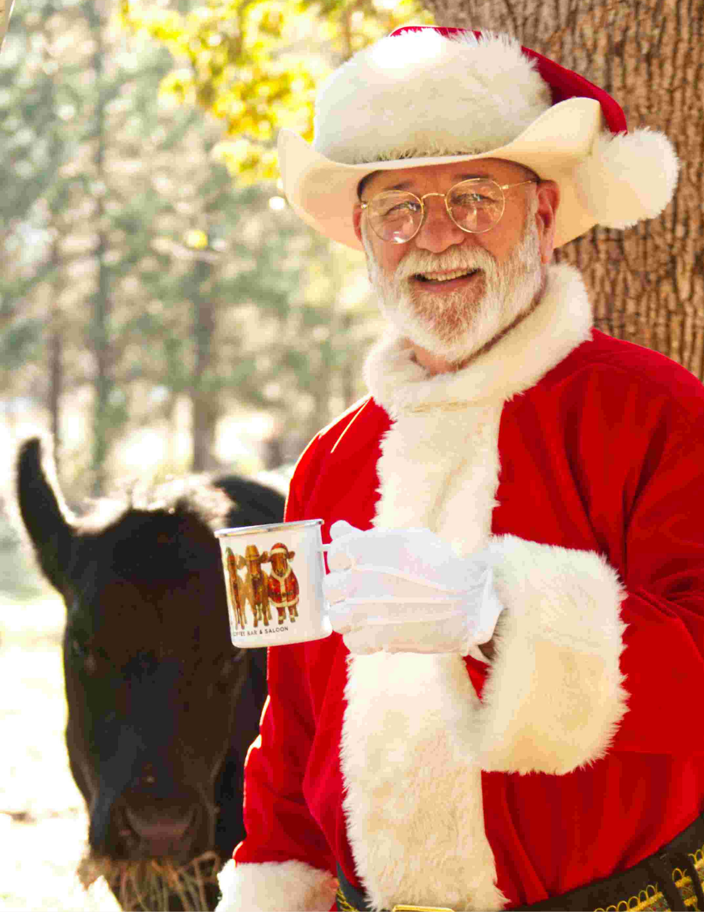 Enamel Christmas Cow Mug