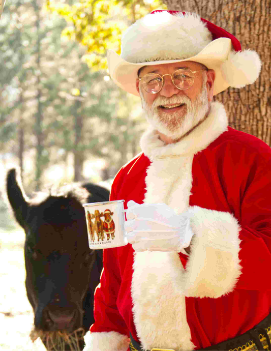 Enamel Christmas Cow Mug